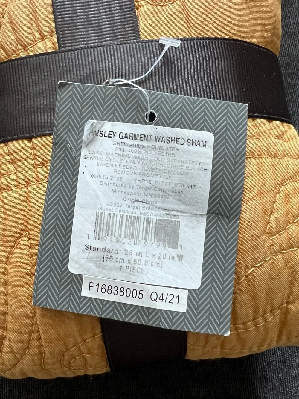 NWT Threshold Paisley Garment Washed Sham- Standard Size